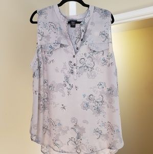 Sheer Polyester Blouse with Paisley Print